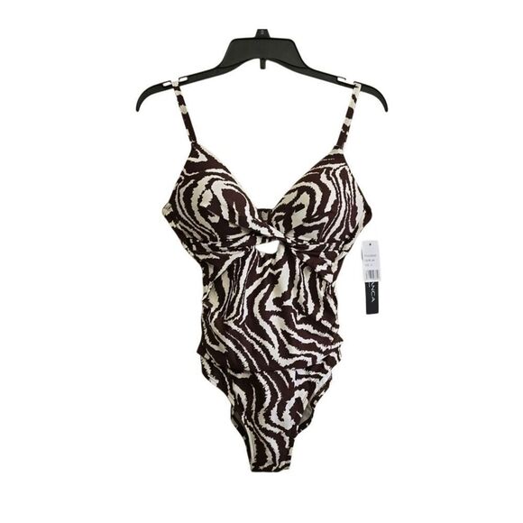 NWT La Blanca One Piece Twist Striped Swimsuit Large - Picture 5 of 7